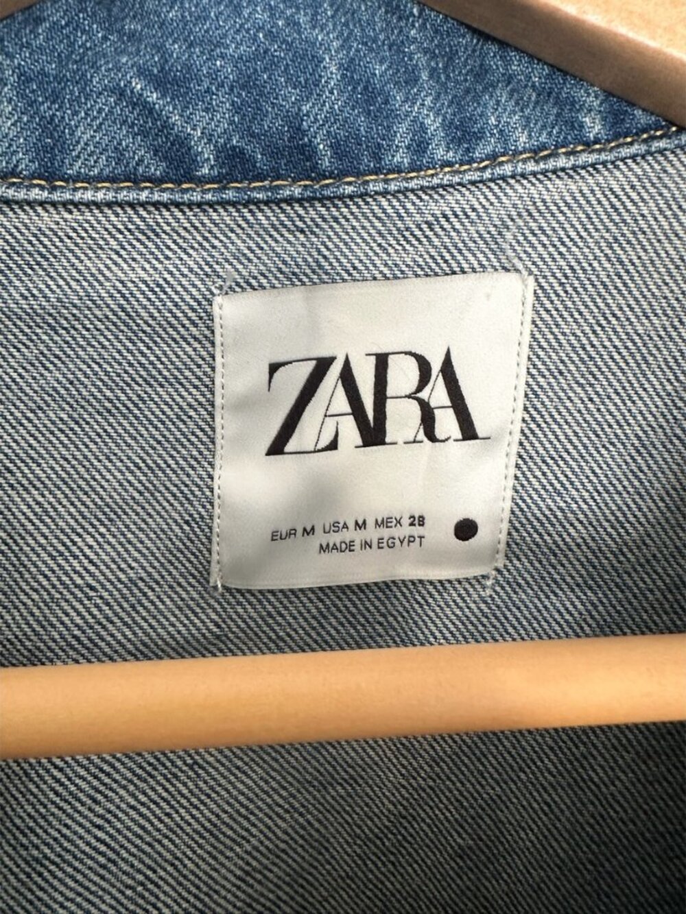 Zara Denim V-Neck Popover Tunic Top Size M - Picture 3 of 7